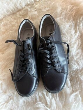 Leather Lace-Up Sneakers